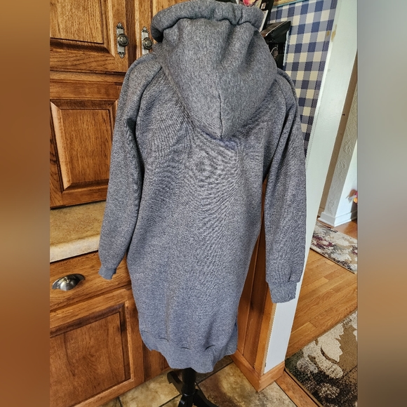Nutexrol Fleece Hoodie Dress Gray Size S - Picture 5 of 10